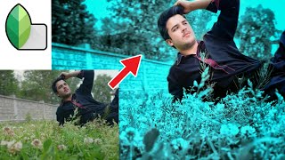 Snapseed background colour change || snapseed presets Editing || Snapseed moody AQUA || RK EDITZ screenshot 4