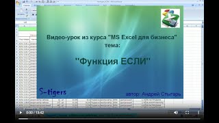 Функция ЕСЛИ в MS Excel (видео-урок)