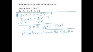 Linear Equations Infinite and No Solution