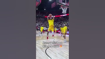 Thumbnail of Bronny’s pre-game dunks 🔥