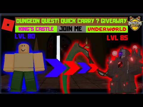 Roblox Dungeon Quest Underworld Insane Carry Giveaway Join Me Road To 1k Subs Youtube - roblox dungeon quest the underworld tips