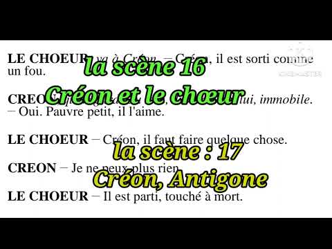 1bac Antigone la scène 16 et la scène 17 page: 105_106 question/réponse + le résumé + les figures