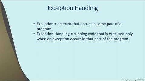 Potpourri: Error Handling