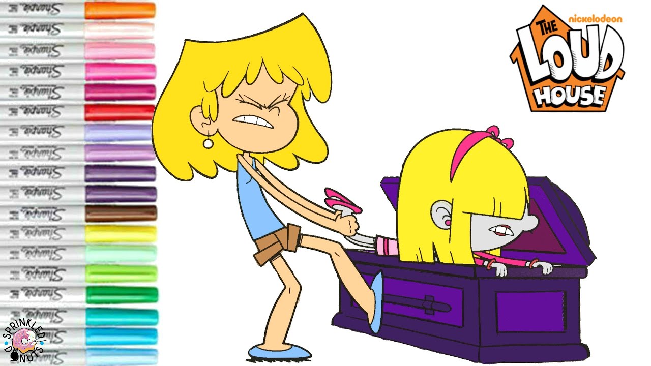 The Loud House Coloring Book Page Lori Loud and Lucy Loud Sisters Back