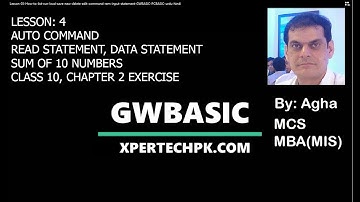 10 class computer chapter 2 Exercise programs Practical of GW BASIC How to Read Data statements urdu