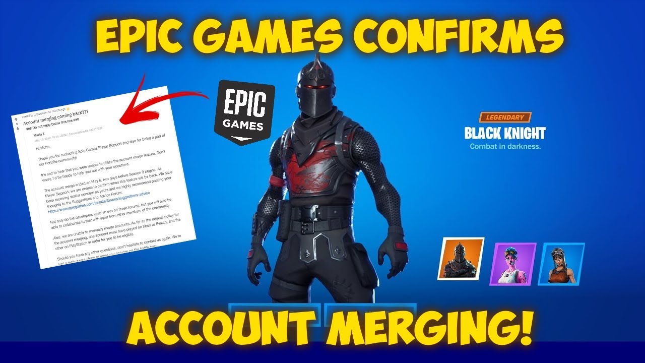 Epic Games Confirms Account Merging Is Coming Back Fortnite Account Merging Youtube