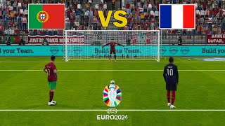 FRANCE VS PORTUGAL PENALTY SHOOTOUT FINAL EURO 2024 | RONALDO VS MBAPPE | eFOOTBALL PES