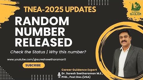 TNEA 2025 Update|Random Number Released|Check the Status|Why this number? |Details,