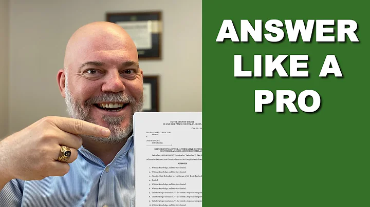 How to write your ANSWER for a debt collection lawsuit like a PRO