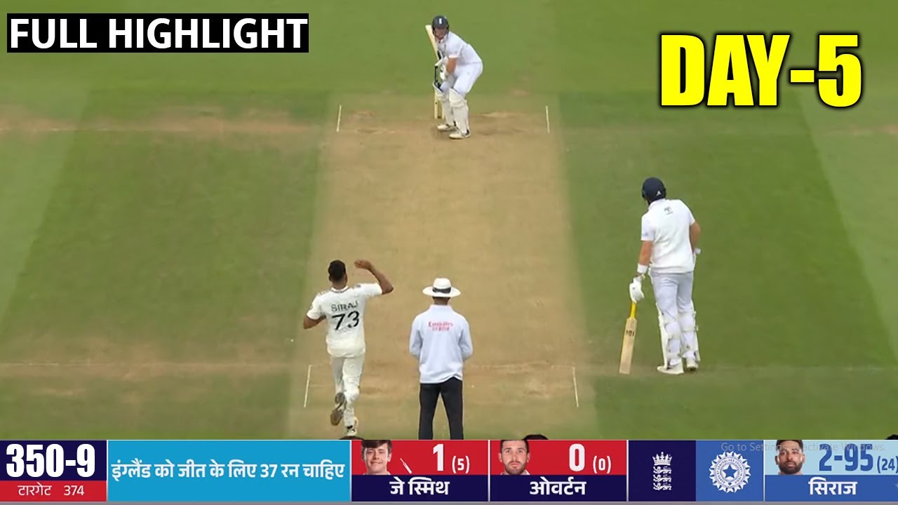 INDIA vs England 5th Test Day 5 Full Highlights: Ind vs Eng 5th Test ...