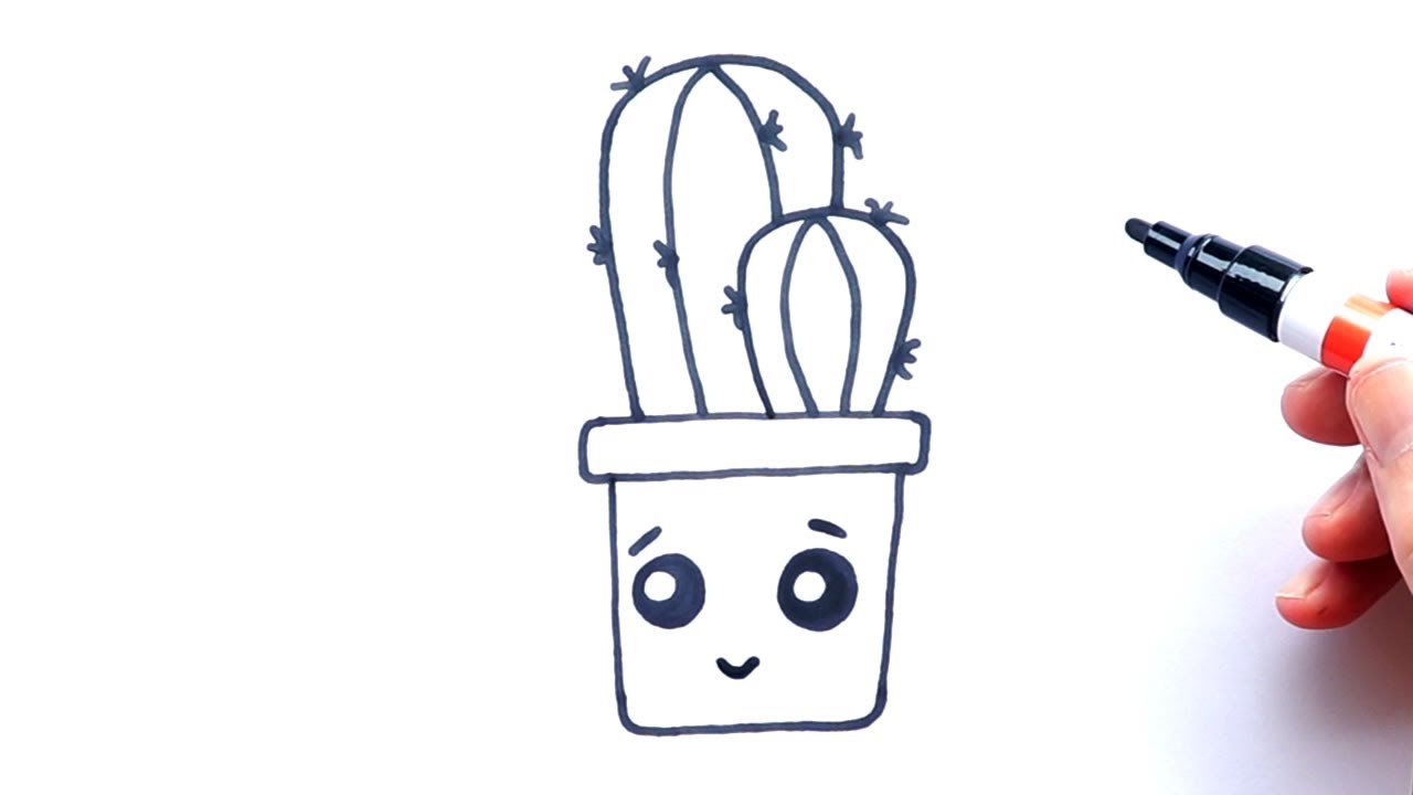 Cómo dibujar un cactus kawaii | Dibujos fáciles y lindos - thptnganamst.edu.vn