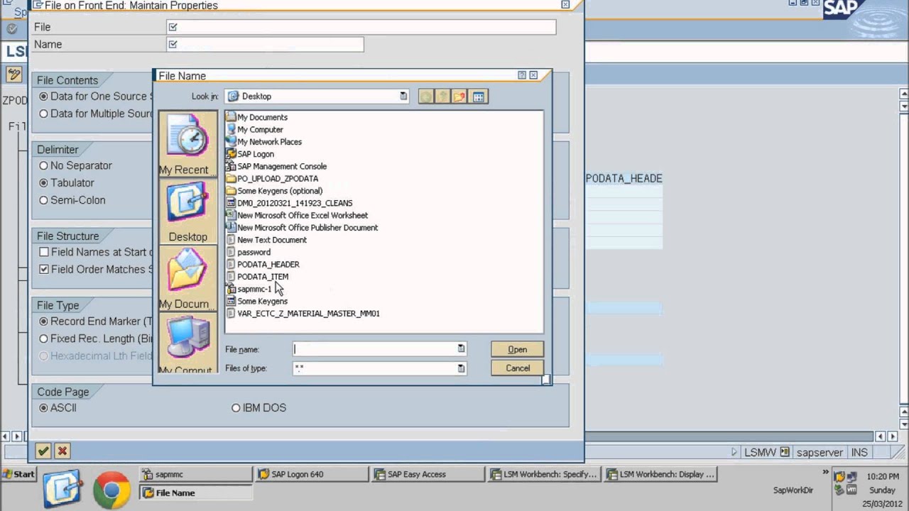 Sap lsmw bapi po upload part 2 youtube