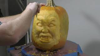 Wolfman Pumpkin Sculpting Time-Lapse.