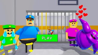 Police Family Escape GRIMACE SHAKE BARRY SCARY OBBY Full Walkthrough #roblox