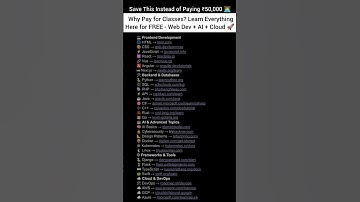 Learn Web Dev + AI + Cloud for FREE (No ₹50,000 Classes Needed!) 💻✨ #coding #computerscience