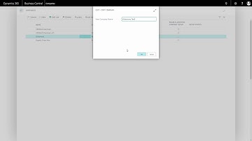 Copying a Company - Microsoft Dynamics 365 Business Central