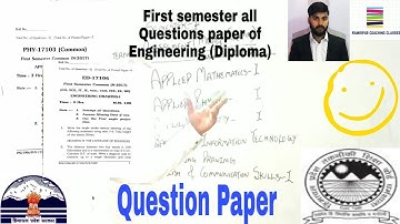 Question Paper of Applied (Maths, Physics, Chemistry)- I