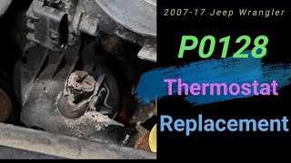 Diagnose & Replace a Bad Thermostat 07-17 Jeep Wrangler 3.6l P0128 Check Engine light FIX