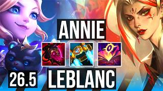 Full ANNIE vs LEBLANC (MID) | Good KDA: 10/1/10 | KR Challenger | 26.5 Update