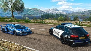 Forza Horizon 4 Traffic Patrol | Police chase Audi RS6 vs Lamborghini Veneno | Racer V8