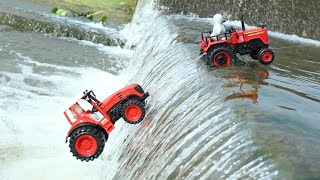 Bruder Tractor And Tipper Truck Accident Big River Pulling Out Mahindra Tractor | CS Toy