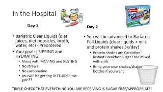 Liquids and Post-Op Diet Progression In The Hospital (26-28)