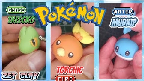 Pokémon - Sculpting Treecko , Torchic and Mudkip | clay art tutorial