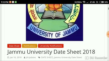 Datesheet ( dde regular, private) all semester and parts ( Jammu university)