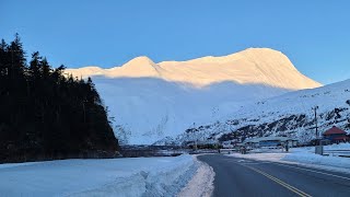 Alaskan tunnel hike to the mountains