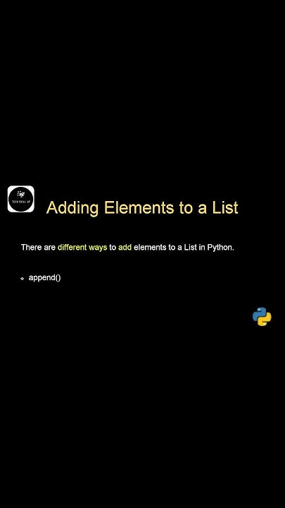 Adding Elements to a List - YouTube