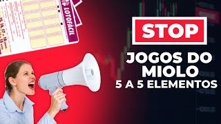 JOGOS DO MIOLO DA LOTOFÁCIL DE 5 A 5 ELEMENTOS USANDO APP screenshot 2