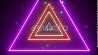 An Endless Tunnel of Luminous Multicolored Neon Triangles | Motion Graphics - Envato elements