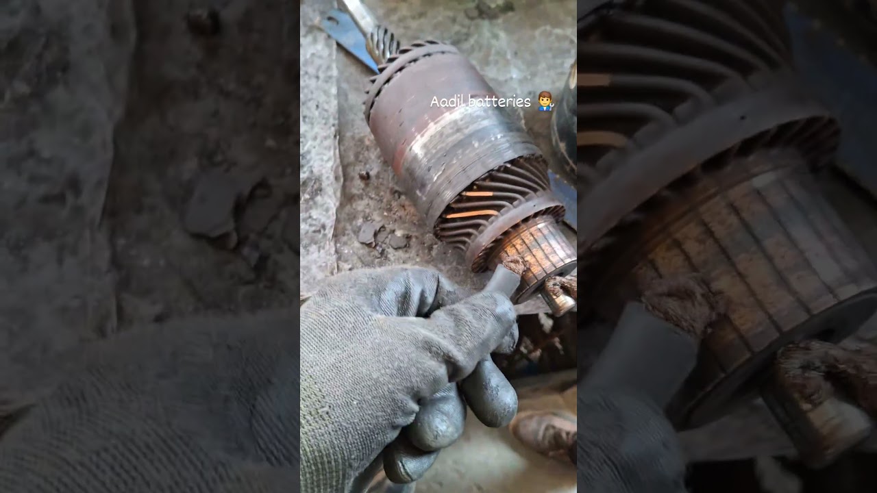 Short circuit in the starter motor armature. 