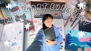 MAKING ART EVERYDAY FOR A WEEK ✦ studio vlog