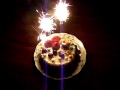 花火付きケーキ