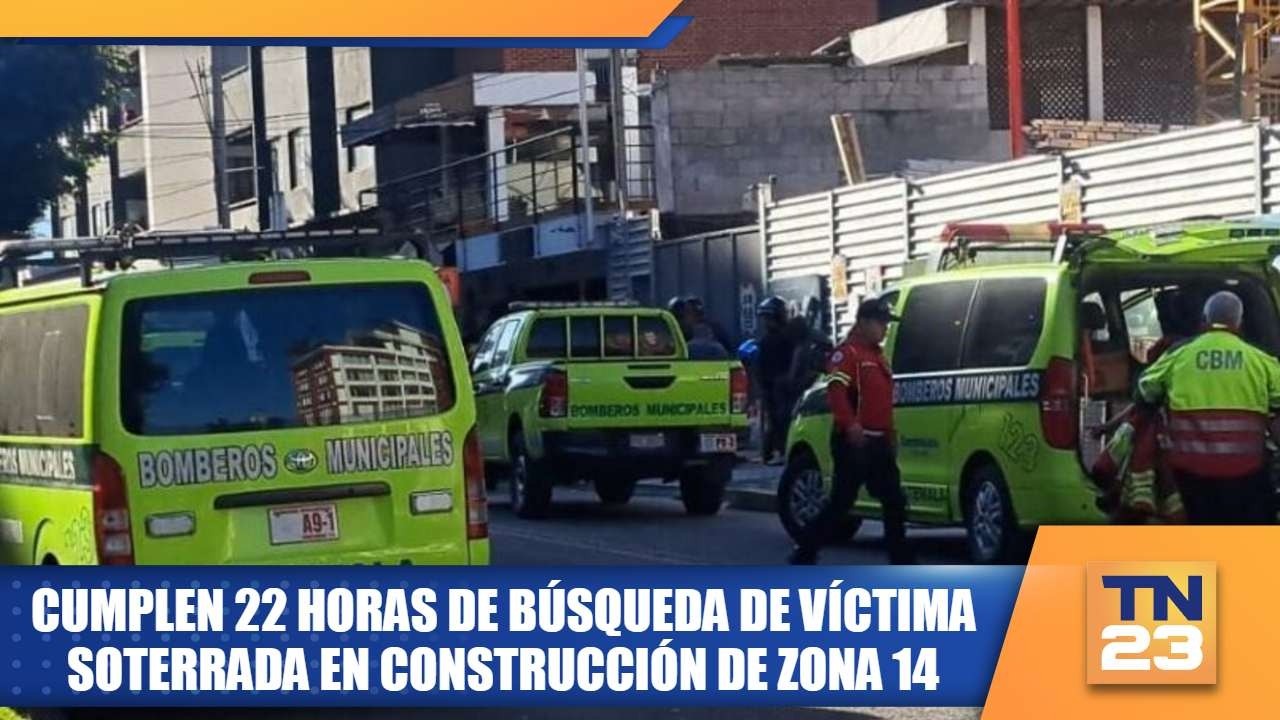 Cumplen 22 horas de búsqueda de víctima soterrada en construcción de zona 14