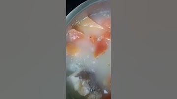 Papaya soup w/fish tale #yummy #healthy #youtubeshorts #asmr #viral