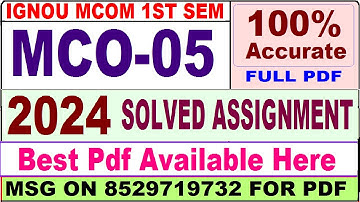 MCO 05 solved assignment 2024 / mco 05 solved assignment 2023-24 in English / ignou 1st mco 5 2024