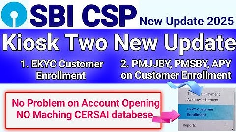 SBI Kiosk New Update | Matching record found in CERSI Database Problem Slove | SSS on Account in SBI