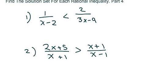 Find The Solution Set For Each Rational Inequality. Part 4