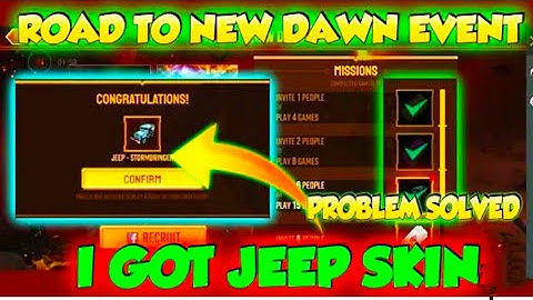 ROAD TO NEW DAWN EVENT OPEN  HO RHA HAI 😁😁 | EVENT HAS  STARTED PROBLEM SOLVED JEEP👉 I GOT GEEP SKIN