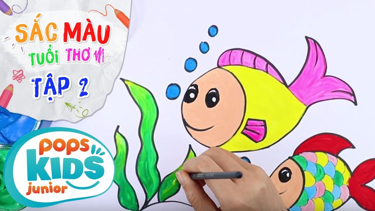 Sắc Màu Tuổi Thơ - Tập 2 - Bé Tập Vẽ Con Cá | How To Draw Fish For Fids