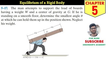 5-17 Equilibrium of a Rigid Body (Chapter 5) Hibbeler Statics 14th Edition Engineers Academy