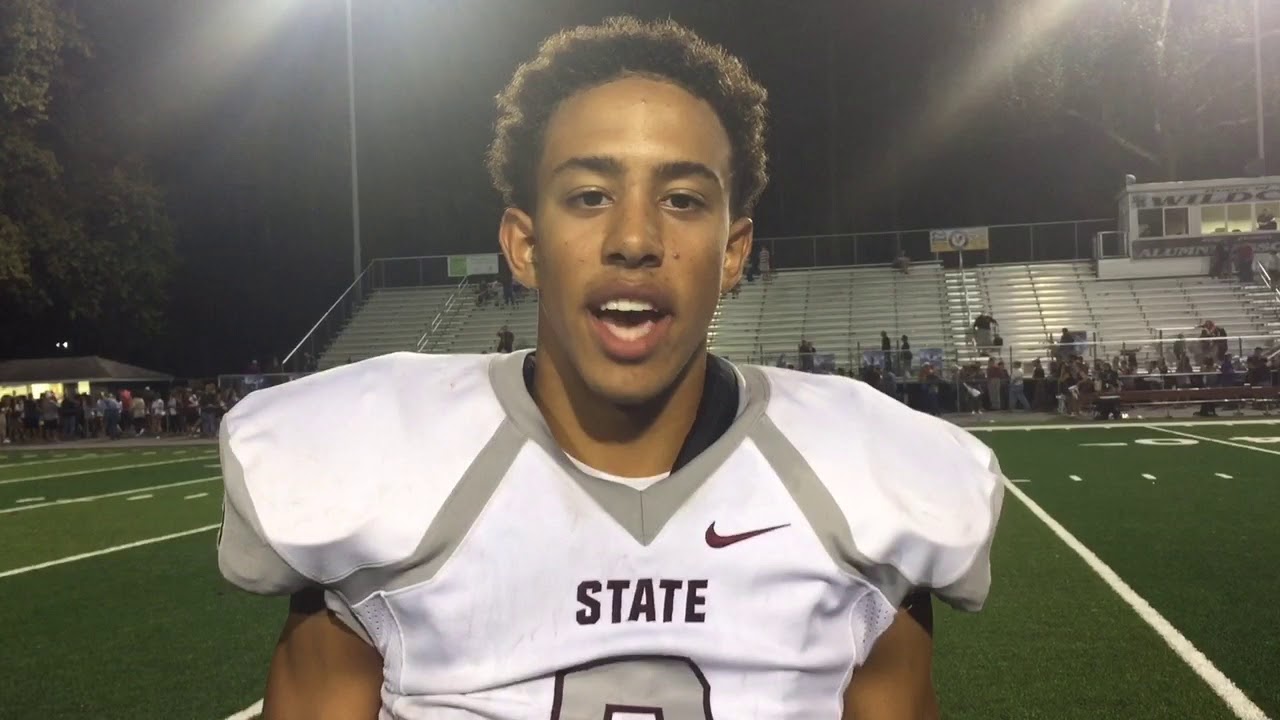 Keaton Ellis talks after State College's win over Mechanicsburg