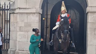 So much disrespect even the horse noticed guard tells tourist to move back #horseguardsparade