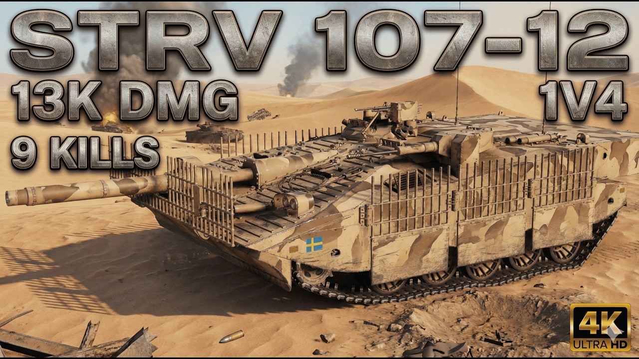 Strv 107-12 WoT 2.0::13000 Damage, 9 Kills, 1v4