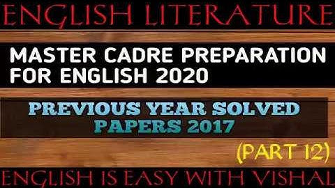 #127 Master cadre English previous year paper fully solved part 12