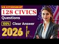 2026, Updated 128 Civics Test Questions and Answers I U.S. citizenship interview I N400 Interview