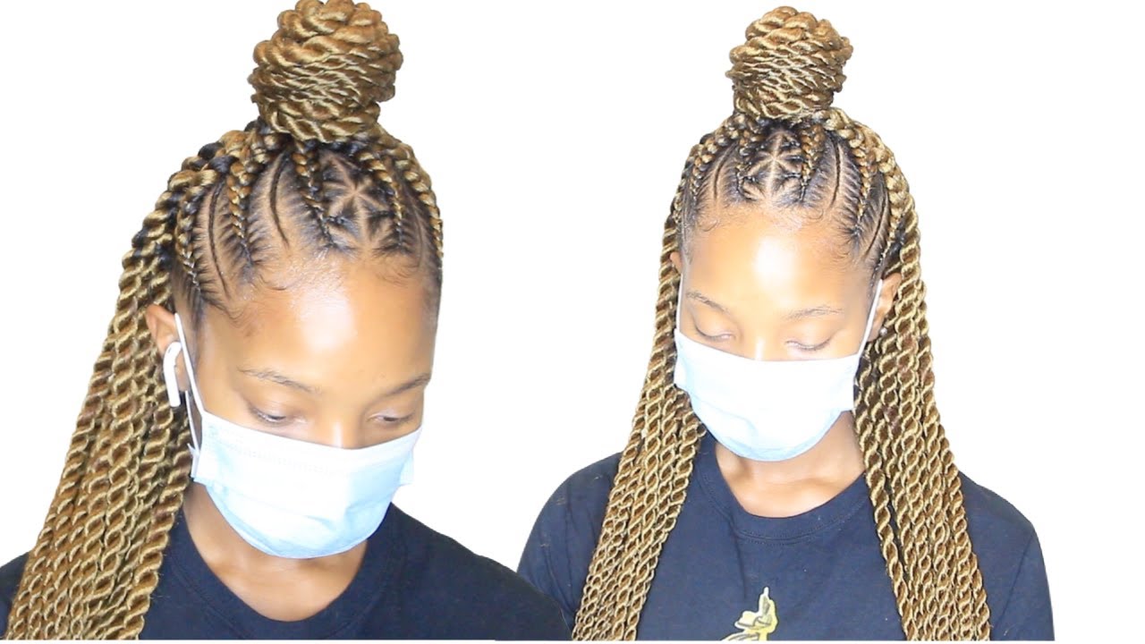 Half Up // Half Down Rope Twist - YouTube