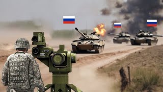 TERRIBLE AMBUSH | Russian T90 tank convoys become easy targets for American missiles